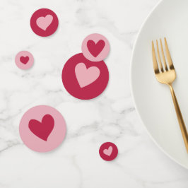 Cute Roze en Rode Hart Doodles Confetti