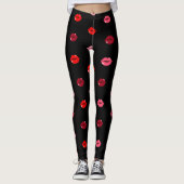 Cute roze en Rode Lips Vrouwen Leggings (Voorkant)