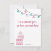 Cute roze en turquoise lama met geschenken (Achterkant)