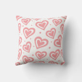 Cute roze en White Heart Pattern Kussen (Achterkant)