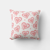 Cute roze en White Heart Pattern Kussen (Voorkant)
