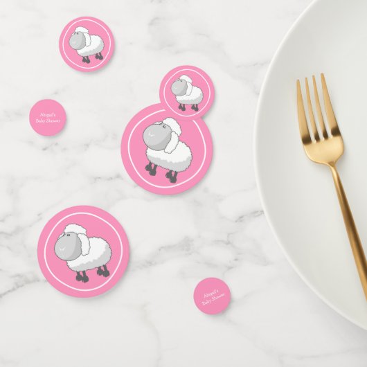 Cute roze en White Lamb Baby shower Confetti (Groep)