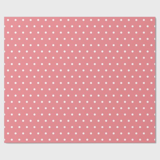 Cute roze en White Polka Dot Pattern Cadeaupapier (Vlak)