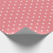 Cute roze en White Polka Dot Pattern Cadeaupapier (Hoek)