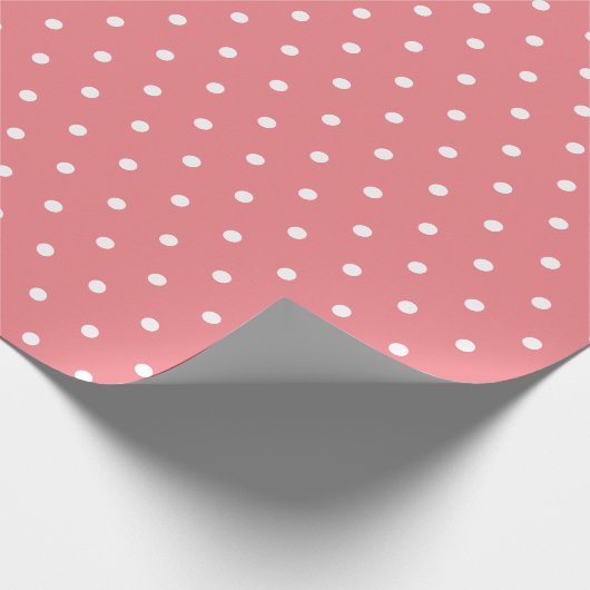 Cute roze en White Polka Dot Pattern Cadeaupapier (Hoek)
