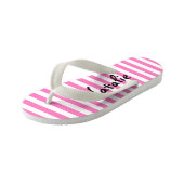 Cute roze en White Stripe Persoonlijk Kinder Teenslippers (Schuin)