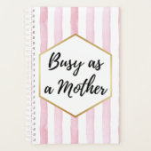 Cute roze en White Striped Planner (Voorkant)