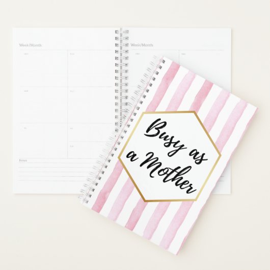 Cute roze en White Striped Planner (Display)