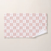 Cute roze en wit vlinderpatroon gepersonaliseerd bad handdoek (Handdoek)