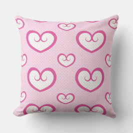 Cute Roze en Witte Hart Patroon Kussen