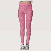 Cute "Roze en Witte Kleine Druk" Yoga-Leggings Leggings (Voorkant)