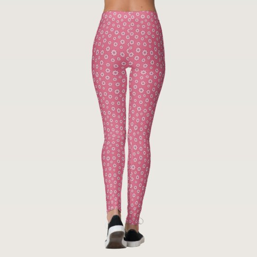 Cute "Roze en Witte Kleine Druk" Yoga-Leggings Leggings (Achterkant)