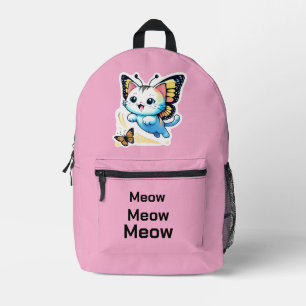 Cute roze en zwarte kat rugzak
