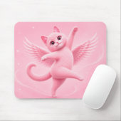 Cute Roze Engel Kat Muismat (Met muis)