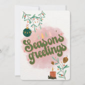 Cute roze familie- of bedrijfs- kerstkaart (Voorkant)