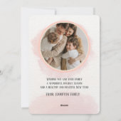 Cute roze familie- of bedrijfs- kerstkaart (Achterkant)