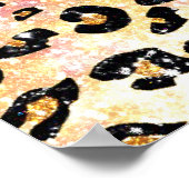 Cute roze faux glitter leopard animal print (Hoek)