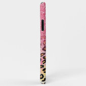 Cute roze faux glitter leopard animal print Case-Mate iPhone case (Achterkant/rechts)