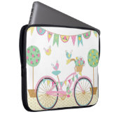 Cute roze fiets laptop sleeve (Voorkant Rechts)