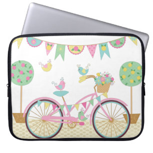 Cute roze fiets laptop sleeve