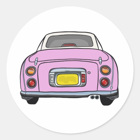 Cute roze figaro Auto Garage Scrapbook Ronde Sticker (Voorkant)
