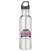 Cute roze figaro Auto Naam Monogram Waterfles (Voorkant)