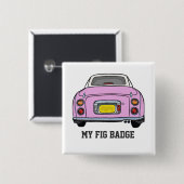 Cute roze figaro Auto Name Button Badge (Voorkant /achterkant)