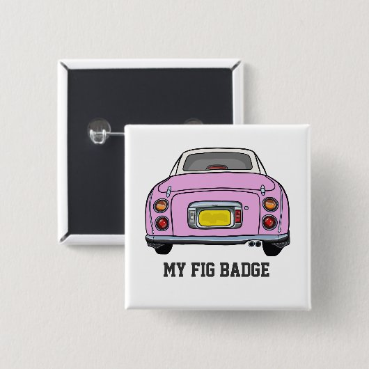 Cute roze figaro Auto Name Button Badge (Voorkant /achterkant)