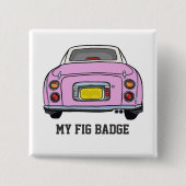 Cute roze figaro Auto Name Button Badge (Voorkant)