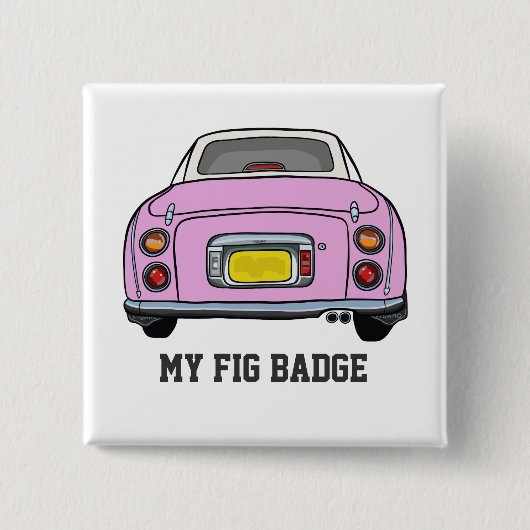 Cute roze figaro Auto Name Button Badge (Voorkant)