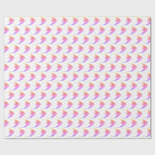 Cute roze Fish Pattern Cadeaupapier (Vlak)