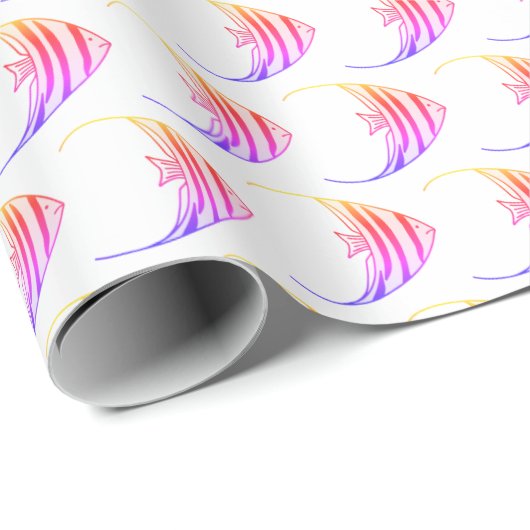 Cute roze Fish Pattern Cadeaupapier (Rol Hoek)