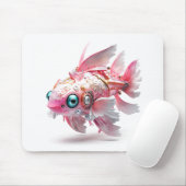 Cute roze Fish Robot Muismat (Met muis)