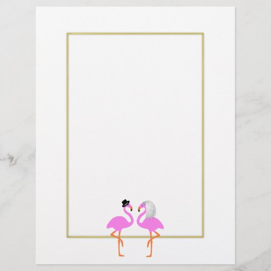 Cute roze Flaingo Bride Groom Wedding (Voorkant)