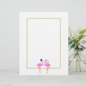 Cute roze Flaingo Bride Groom Wedding (Staand voorkant)