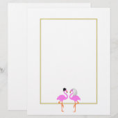 Cute roze Flaingo Bride Groom Wedding (Voorkant / Achterkant)