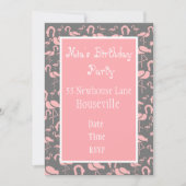 Cute roze flamingo art Party Kaart (Voorkant)