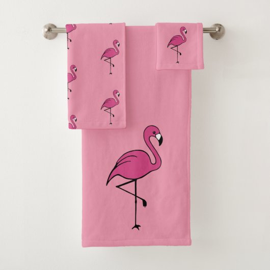 Cute Roze Flamingo Bad Handdoeken Set Cadeau (Insitu)