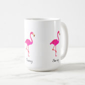 Cute roze flamingo & calligraphy koffiemok (Voorkant rechts)