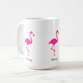 Cute roze flamingo & calligraphy koffiemok (Voorkant links)
