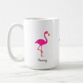 Cute roze flamingo & calligraphy koffiemok (Links)