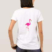 Cute roze flamingo & calligraphy t-shirt (Achterkant)