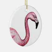 Cute roze flamingo Illustratie Keramisch Ornament (Rechts)