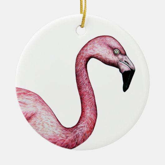 Cute roze flamingo Illustratie Keramisch Ornament (Voorkant)