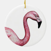 Cute roze flamingo Illustratie Keramisch Ornament (Achterkant)