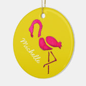 Cute roze flamingo keramisch ornament (Links)