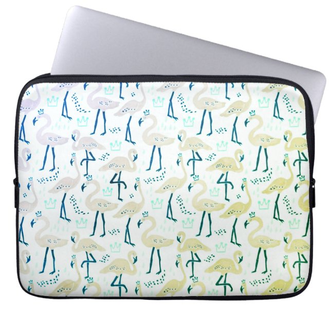 Cute roze flamingo laptophoes laptop sleeve (Voorkant)