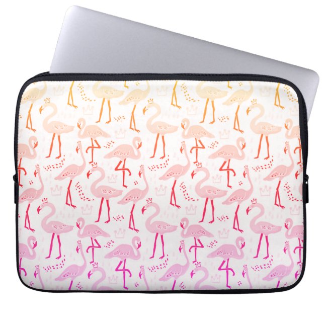 Cute roze flamingo laptophoes laptop sleeve (Voorkant)