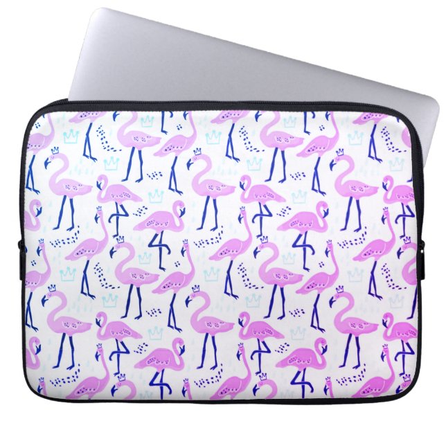 Cute roze flamingo laptophoes laptop sleeve (Voorkant)