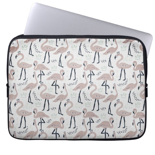Cute roze flamingo laptophoes laptop sleeve (Voorkant)